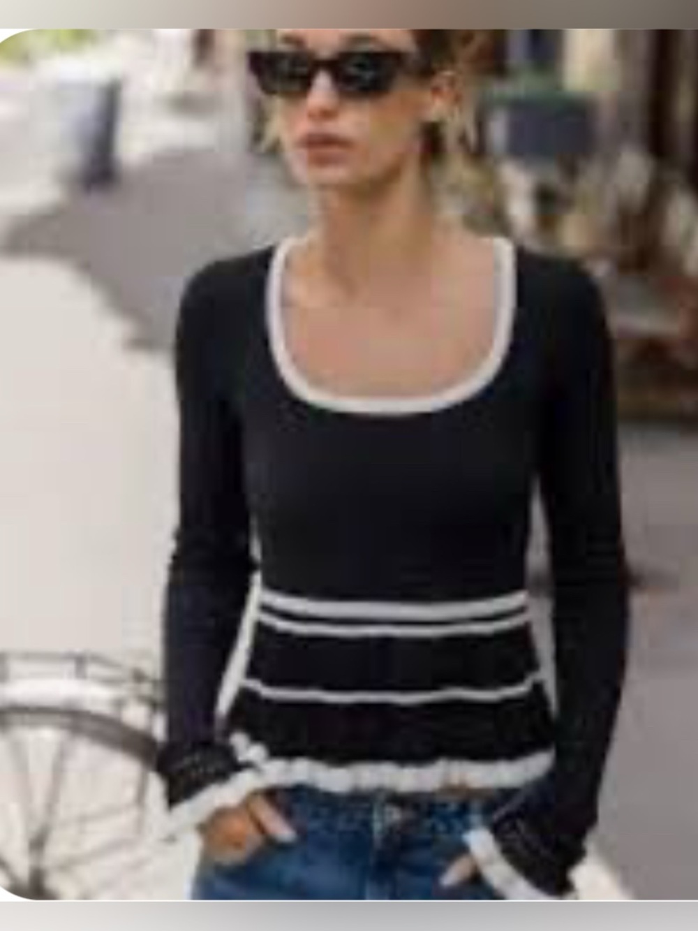 ZARA COMBINED RIBBED JUMPER - Black /
White